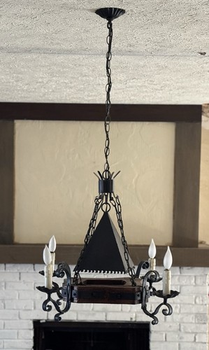 Lampadario ferro battuto - lampadario, in