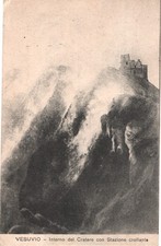 Napoli - Vesuvio - Interno cratere con Stazione crollante - fp vg 1918