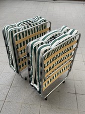 Coppia Di Brandina Pieghevole, Materasso In Gommapiuma 80x190 Alto 10cm Circa