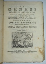 LA GENESI - ediz. 1768 - Caldari - ottava rima - Torino