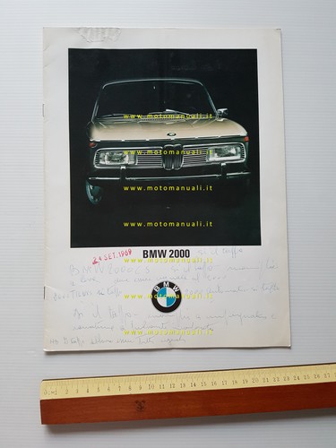 Bmw 2000 modello - 1969, depliant