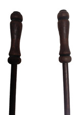 2 Bastoni Scorritenda  Fruste In Legno Per Tende Legno Scuro Lunghezza 120 Cm.