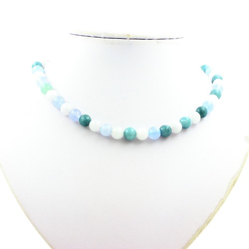 Collana perle acquamarina mm - collana,