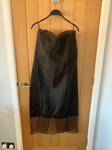 Abito zara marrone organza - abito,