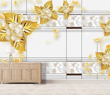 Carta da parati 3D fiore di