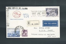 Aerogramma Raccomandato, Gronchi Rosa ricoperto da Gronchi Grigio (certificato)