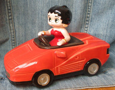 BETTY BOOP IN BARATTOLO CARAMELLE AUTO CONVERTIBILE / SCATOLA BIGIOTTERIA Vintage 1990 Vandor DFD1