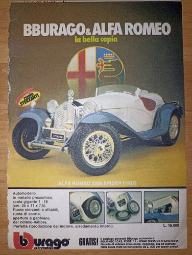 Bburago alfa romeo 2300 - bburago, spider
