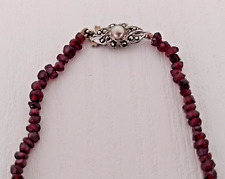 Collana Donna Antica in Pietre Granati con Montatura in Argento fine decorazione