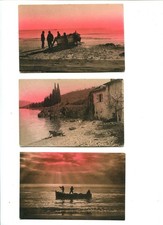 CB90 - 3 Cartoline tema marinaro con tramonto non viaggiate - vedi foto -