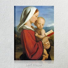 Dyce Madonna con bambino QUADRO SU TELA 50x70 cm STAMPA CAPEZZALE RELIGIOSO