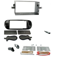 Mascherina autoradio 2 DIN Fiat 500 cinquecento nero lucido con bocc