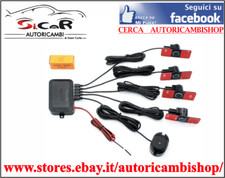 KIT 4 SENSORI PARCHEGGIO  CON CICALINO RETROMARCIA NERI SENZA DISPLAY