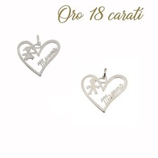 Ciondolo Cuore Oro Bianco 18kt