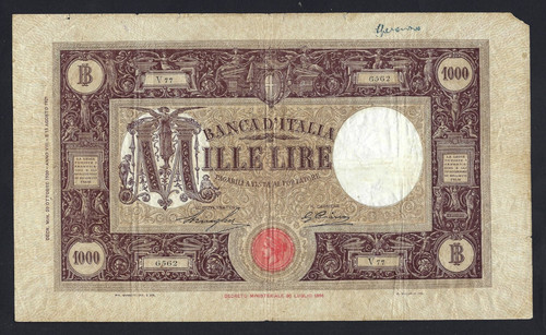 Regno italia 1000 lire - regno, d'italia