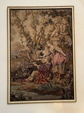 arazzo da parete antico 96 X 136 Con Cornice In Legno