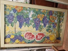 Tommaso Cascella "Natura Morta Cocomeri" Serigrafia 59 Colori su Tela XXVI/L ^