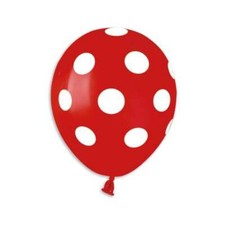 50 PALLONCINI POIS ROSSO 30 CM rossi Made in Italy