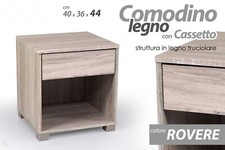 COMODINO CON CASSETTO IN LEGNO