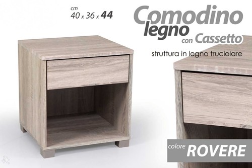 Comodino con cassetto - comodino, legno