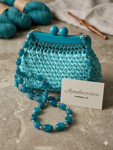 Borsa fatta mano uncinetto - fatta, a
