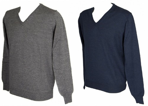 Mens wool neck long - v,