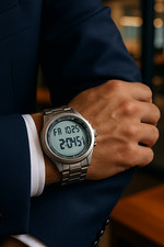 Orologio Digitale Uomo Acciaio Inox Retroilluminato | Display 12 Ore, Nuovo