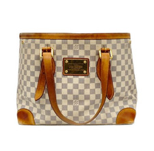 Borsa tote Louis Vuitton Damier Azur Hampstead MM N51206 LV originale USATA