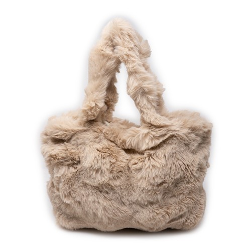Borsa beige ecopelliccia - beige, in