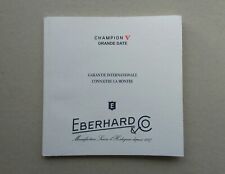 EBERHARD Garanzia Warranty Booklet (Unwritten) per CHAMPION V Grande Date