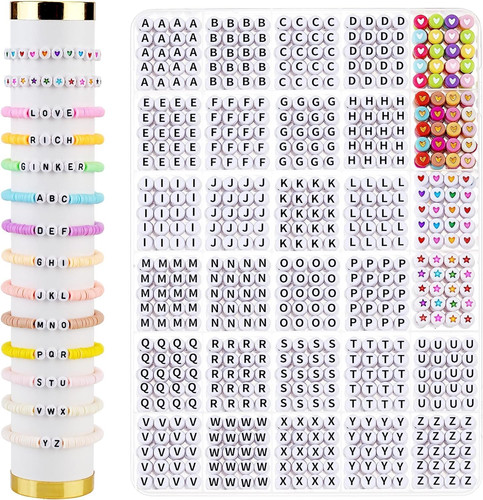 2100pcs perline lettere charms - lettere,