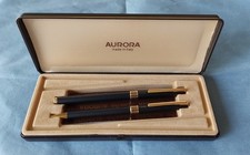 Set penne Aurora MARCO POLO Matt Black MAI USATE stilografica e a sfera