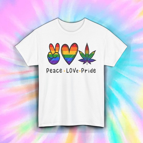 Shirt peace love - t-shirt, lgbt