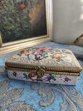 LIMOGES France Cofanetto Portagioie XX Sec. Dipinto a Mano