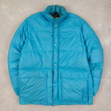 Piumino imbottito con cappuccio vintage anni 80 L made in USA uomo blu outdoor