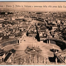 c1910s Roma, Italia Piazza San Pietro Città del Vaticano Panorama statua occhio di uccellino A358