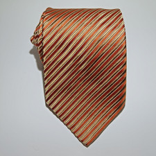 Cravatta Uomo Bagutta Made in Italy 100% Seta Righe Arancione Top Elegante Lux