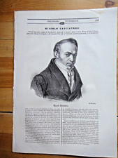 1841-Astronomo NICCOLO' CACCIATORE-Litografia di G.Riccio-CASTELTERMINI-Sicilia+