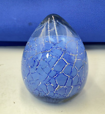 Fermacarte arte vetro EGG blu