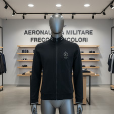 Felpa Uomo Aeronautica Militare Frecce Tricolori Full Zip Nero