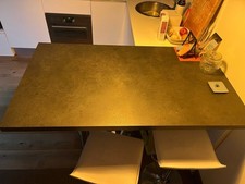 Penisola Per Cucina 140x80 Altezza Regolabile-Con 4 Sgabelli