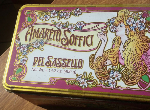 Scatola latta vuota amaretti - latta,