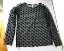 Maglia Da Donna Maniche Lunghe Effetto Vedo Non Vedo A Pois trasparente