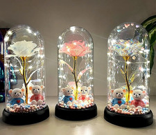 Rosa Eterna in Vetro Luce LED