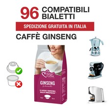 96 Capsule Caffè Ginseng Italian Coffee compatibili Bialetti Mokespresso