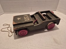 RARE Jeep Military Wood Toy