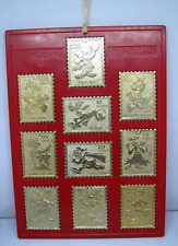 *TOPOLINO-OPERAZIONE QUACK*10 FRANCOBOLLI -RACCOGLITORE ROSSO-1973-GADGET DISNEY