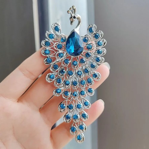 Spilla corsetto pavone blu