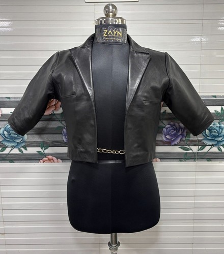 Giacca donna nera crop 100%
