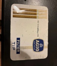 Scatola In Latta Porta Sigari Vuota Agio Vintage da collezione 